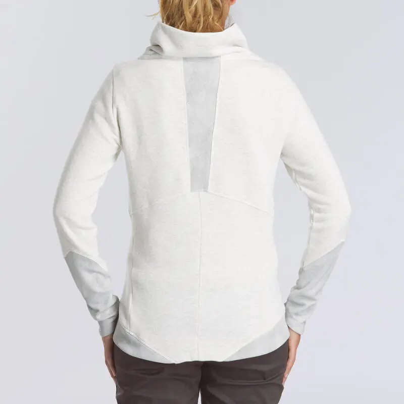 Sudadera Polar De Montaña Y Trekking Mujer Quechua NH100 Blanco - Imagen 2