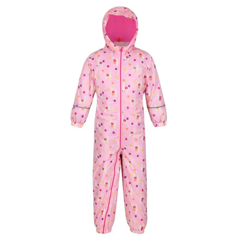 Regatta Traje Impermeable Splat II Impreso Para Niños/Niñas Lila Dulce
