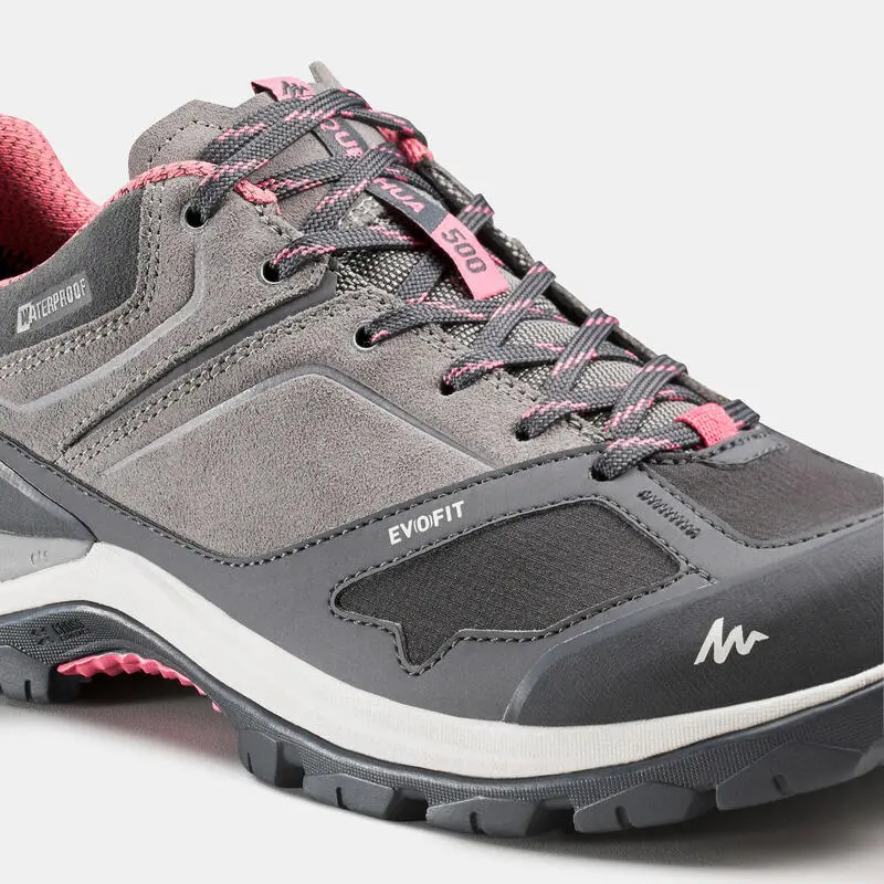Zapatillas De Montaña Y Trekking Impermeables Mujer Quechua MH500 Gris - Imagen 4